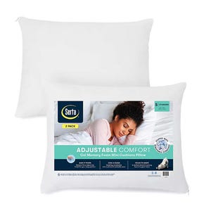 Serta Adjustable Comfort Gel Memory Foam Mini Cushions Pillow, 2-pack, standard size, designed for adjustable comfort.