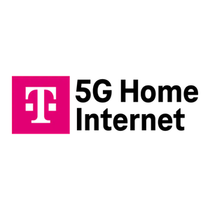 T-Mobile 5G Home Internet logo, featuring a magenta \“T\“ icon alongside the text \“5G Home Internet\“.