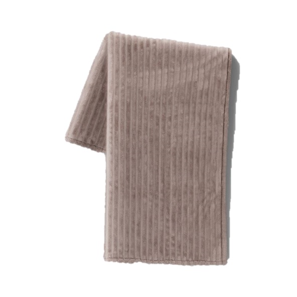 A folded brown towel with a ribbed texture.