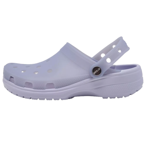 A light purple clog-style shoe with ventilation holes and a heel strap, designed for casual wear and comfort.