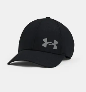 Black baseball cap with a gray logo on the front.