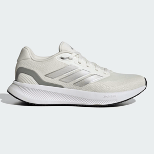 White athletic shoe with a textured design, featuring a cushioned midsole and a black outsole.
