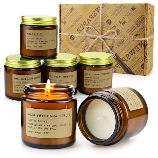 6 pack aromatherapy candles png