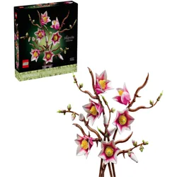 LEGO Botanical Collection: Magnolia Branches set, featuring 453 pieces to create realistic magnolia flowers and branches. Designed for ages 18+.