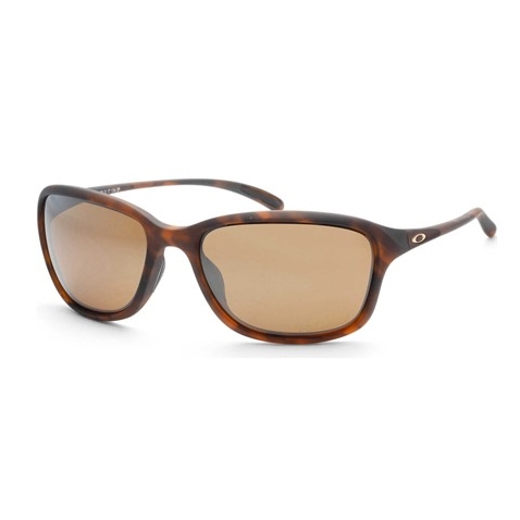 Tortoise-shell sunglasses with rectangular lenses and a small \“O\“ logo on the temples.