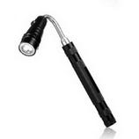 A telescoping magnetic pick-up tool with an extendable handle and a flexible head, useful for retrieving metal objects in hard-to-reach spaces. It features an LED light for visibility.