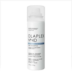 Olaplex No.4D Clean Volume Detox Dry Shampoo, absorbs oil, volumizes, refreshes, and detoxifies hair, suitable for all types and colors.