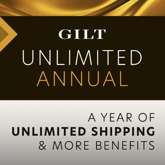 GILT Unlimited Annual offers a year of unlimited shipping and additional benefits.