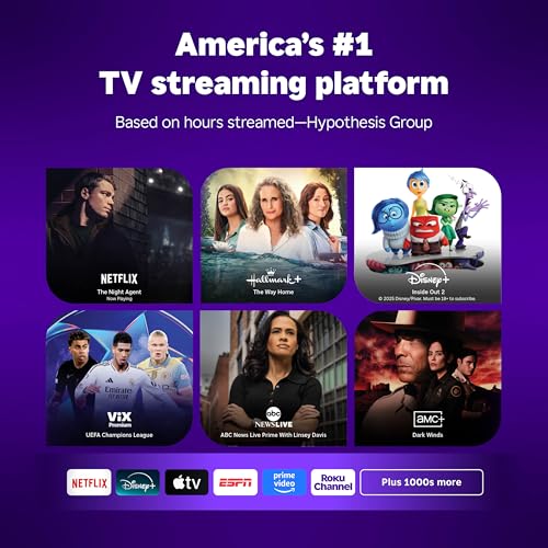 America's #1 TV streaming platform features include Netflix, Hallmark, Disney+, Vix, ABC News Live, and AMC+.