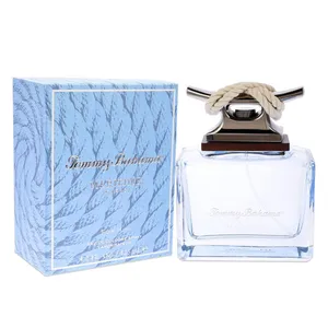 Blue box and clear bottle of \“Tommy Bahama Maritime\“ cologne, with a nautical-themed cap featuring a rope design.