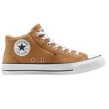 Brown Converse Chuck Taylor All Star sneaker with white laces and rubber sole, featuring the iconic circular logo on the side.