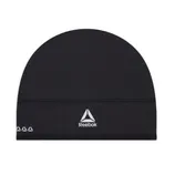 Black Reebok swim cap with the Reebok logo prominently displayed in white.
