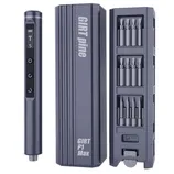 An electric precision screwdriver set with multiple bits, a digital display, and a storage case labeled \“GIRT pine\“ and \“GIRT P1 Max.\“