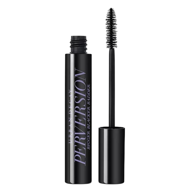 Urban Decay Perversion Mascara with a black tube and bold text, featuring a wand applicator.