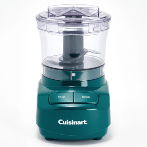 Cuisinart Mini-Prep Plus food processor, green color, with chop and grind functions.
