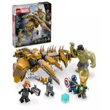 LEGO Marvel set featuring a buildable ship and minifigures of Hulk, Black Widow, Captain America, Loki, and others from the Infinity Saga. Suitable for ages 7+ with 381 pieces.