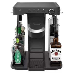 The Black & Decker Cocktail Maker is a countertop appliance designed to mix drinks directly from bottles. It accommodates various liquor brands and styles, featuring simple controls for easy cocktail creation with precise measurements.
