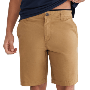 Aeropostale Chino Shorts in a tan color feature a classic button and zip closure, side pockets, and a knee-length cut. They offer a casual and comfortable fit with belt loops for added styling options.