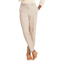 These are beige Nautica dress pants with a straight-leg design, featuring slanted side pockets and back welt pockets.