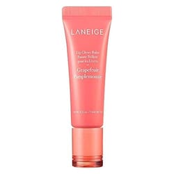 LANEIGE Lip Glowy Balm in a pink tube, labeled Grapefruit Pamplemousse, 0.35 oz.