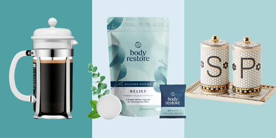 Holiday gifts on blue background