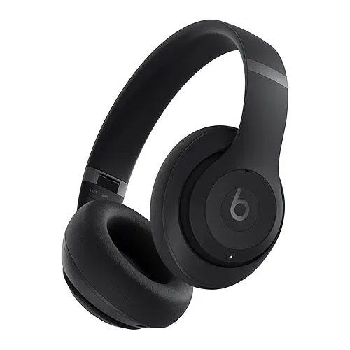 A pair of black over-the-ear headphones from the Beats brand.