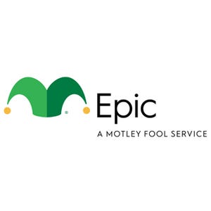 Epic, a Motley Fool service, is represented with a logo featuring a green jester hat icon.