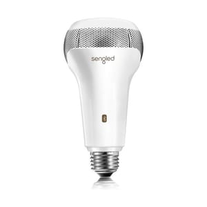 A Sengled smart LED light bulb with built-in speaker.