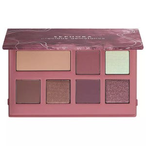Sephora Precious Gemstones eyeshadow palette featuring six shades in matte and shimmer finishes, including neutral and jewel tones for versatile eye looks.