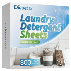 Laundry detergent sheets, fragrance-free, 300 loads, brand \“Diesetsr\“.