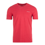 Red short-sleeve crew neck T-shirt with a small logo on the left chest.