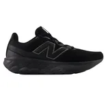 Black sneaker with Fresh Foam midsole, featuring a mesh upper and New Balance logo.