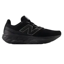 Black sneaker with Fresh Foam midsole, featuring a mesh upper and New Balance logo.