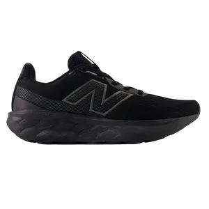 Black sneaker with Fresh Foam midsole, featuring a mesh upper and New Balance logo.