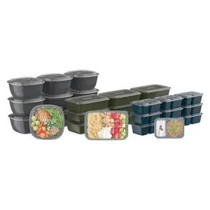 The 60pc Bentgo Meal Prep Kit includes stackable, reusable containers in various sizes, ideal for portion control and meal planning. The set features different shapes with snap-on lids to keep food fresh and organized.