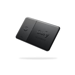 The Eufy SmartTrack Card Tracker is a slim, rectangular device used for tracking belongings. It features a single button and indicator lights, designed to fit in wallets or bags, helping users locate lost items via a smartphone app.
