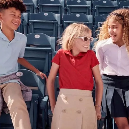 three children wearing old navy back to school clothes