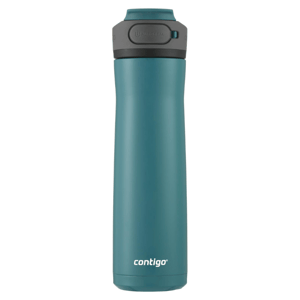 A teal 24oz Contigo Stainless Steel Water Bottle with a gray Autoseal lid designed to prevent spills.
