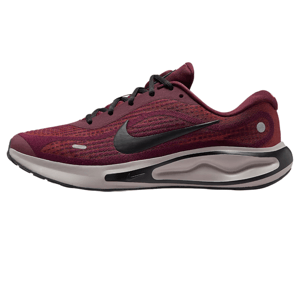 Nike Men's Journey Run Shoes are maroon with a black swoosh and feature a cushioned sole for comfort and support. The mesh upper provides breathability, while the lightweight design enhances performance.
