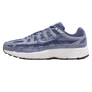 Nike P-6000 SE Shoes are designed with a purple mesh and suede upper, featuring synthetic overlays for a layered look. They have a white cushioned midsole and a black rubber outsole for traction.