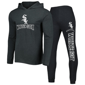Chicago White Sox dark gray hoodie and sweatpants set featuring the team logo and text.