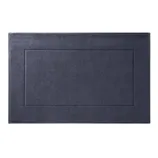 Dark blue rectangular bath mat with a simple border design.