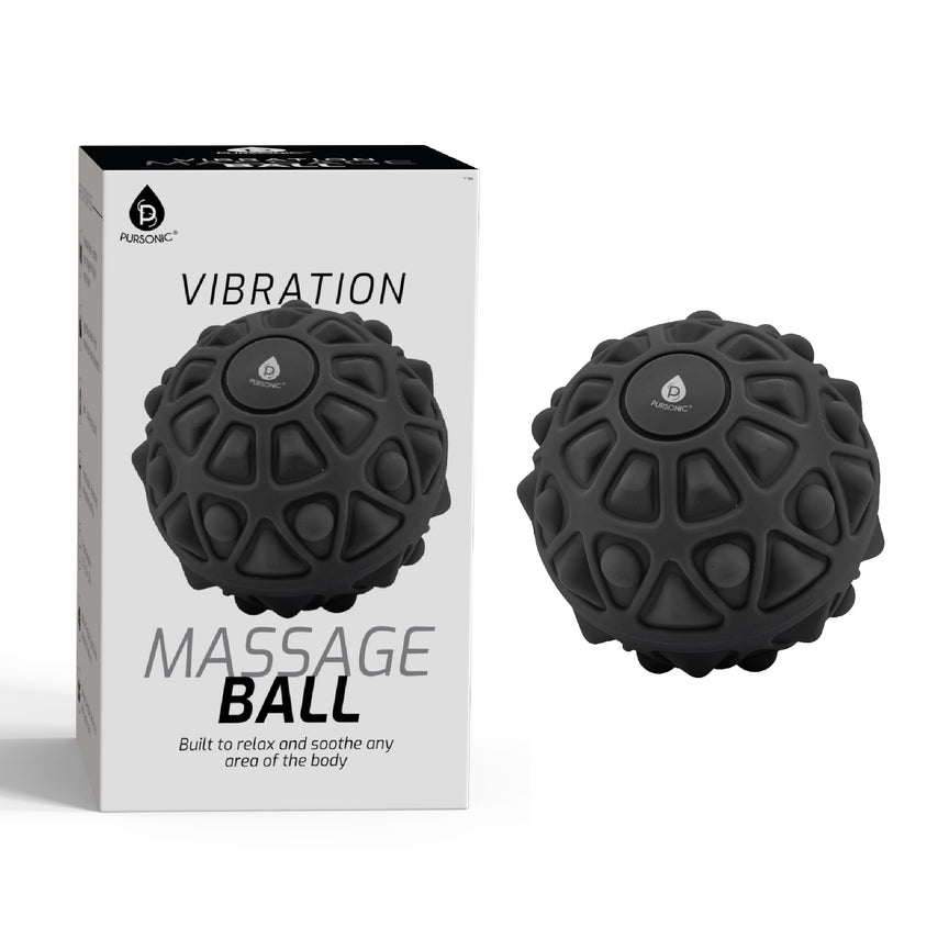 Vibration massage ball by Pursonic, designed to relax and soothe any body area, featuring a textured surface for enhanced grip and effectiveness.