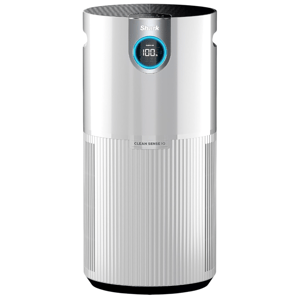 Shark air purifier with Clean Sense IQ technology, featuring a digital display for air quality levels.