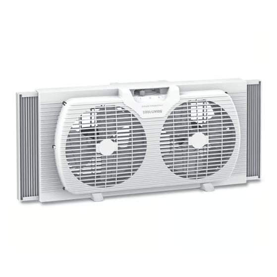 Dual-blade window fan with expandable side panels for adjustable fit and electronic controls for managing airflow.