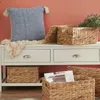 bench storage baskets