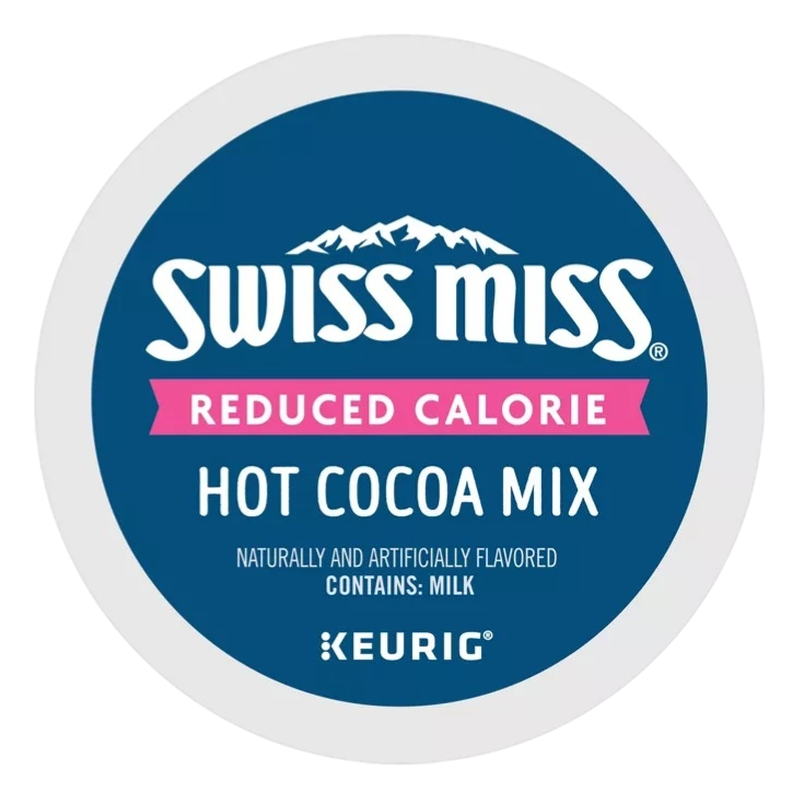 Swiss Miss Reduced Calorie Hot Cocoa Mix, naturally and artificially flavored, contains milk. Made for use with Keurig machines.