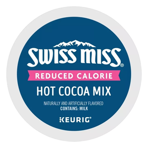 Swiss Miss Reduced Calorie Hot Cocoa Mix, naturally and artificially flavored, contains milk. Made for use with Keurig machines.