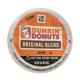 Dunkin' Donuts Original Blend Coffee K-Cup pod for Keurig brewers; labeled \“HOT! Cool before peeling\“ and \“This unit not labeled for retail sale.\“