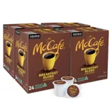 McCafé Breakfast Blend Light Roast Coffee for Keurig, sold in packs of 24 pods.